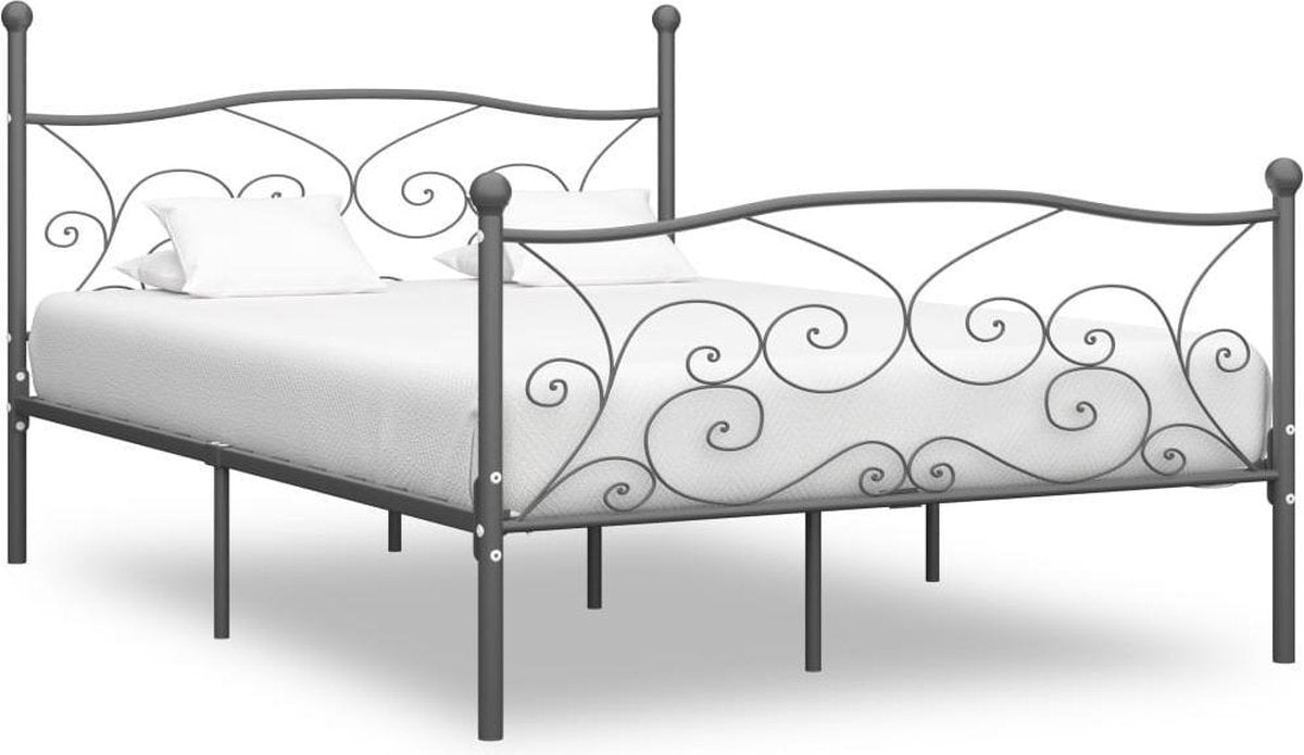 Bedframe metaal grijs 200x200 cm