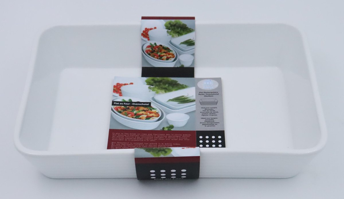 YILTEX – Ovenschaal – Ovenschotel - Rechthoekig – Porselein – Wit – 29x20cm