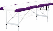 Medina Massagetafel inklapbaar 4 zones aluminium wit en paars