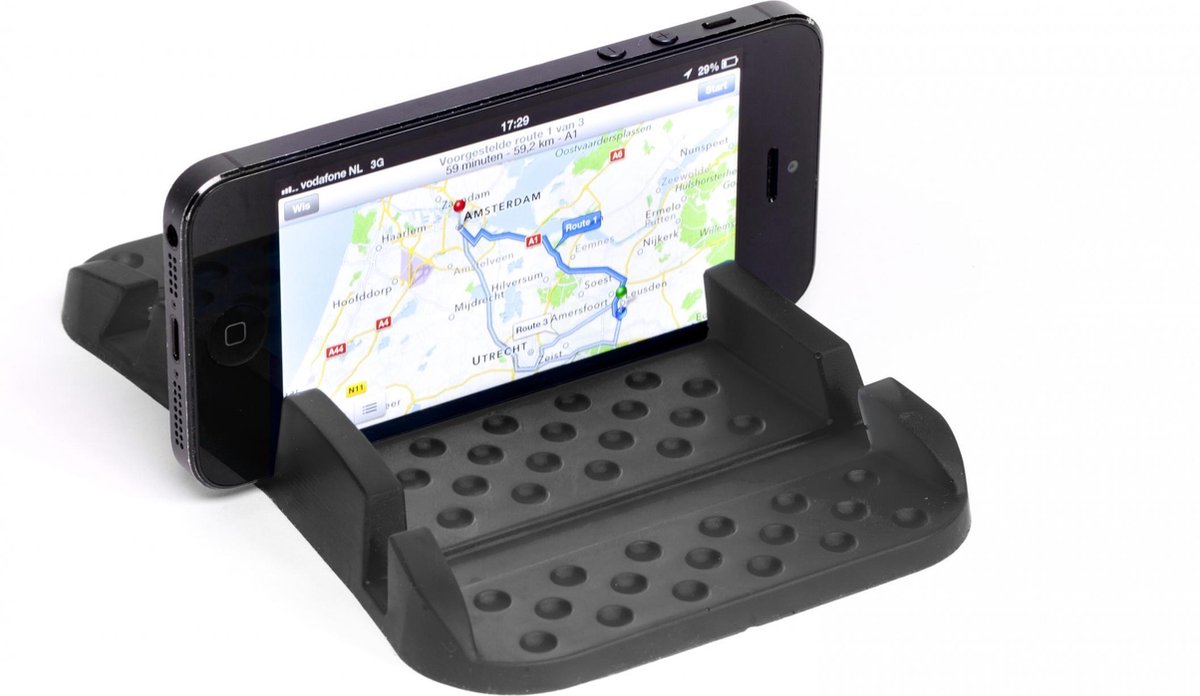 Kleefmat | Auto Telefoonhouder | Zonnebrilhouder | Set van 2 | Zwart | Kunststof