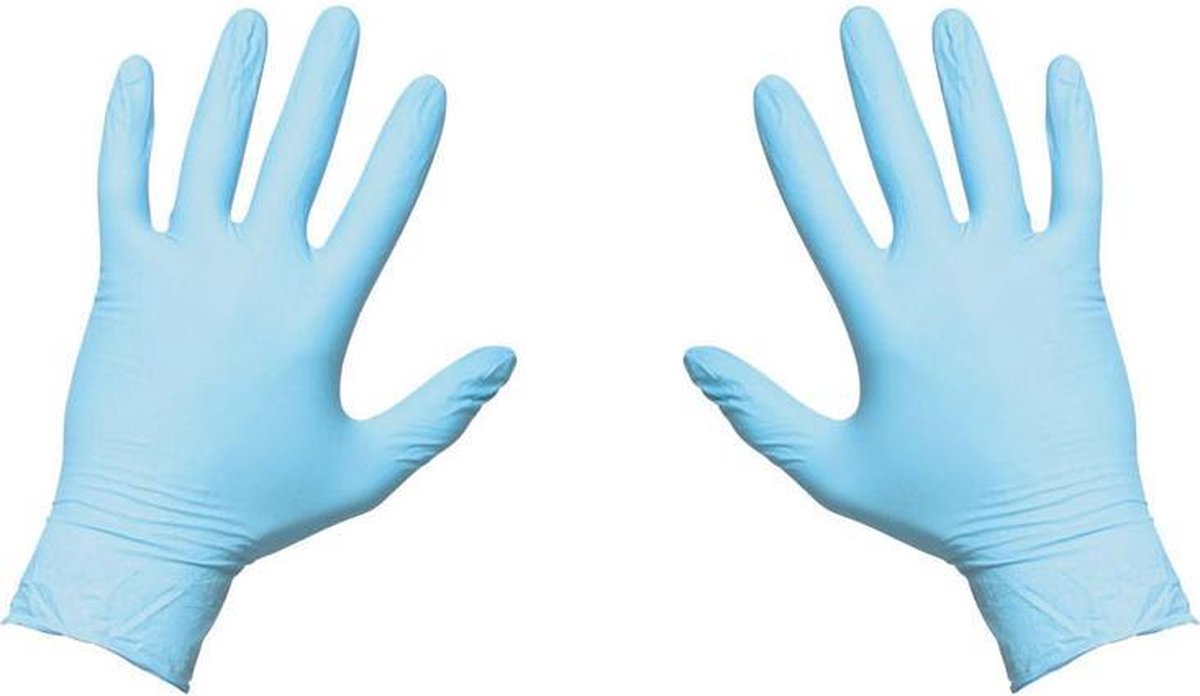 Nitril wegwerp handschoenen - blauw - maat L - per paar