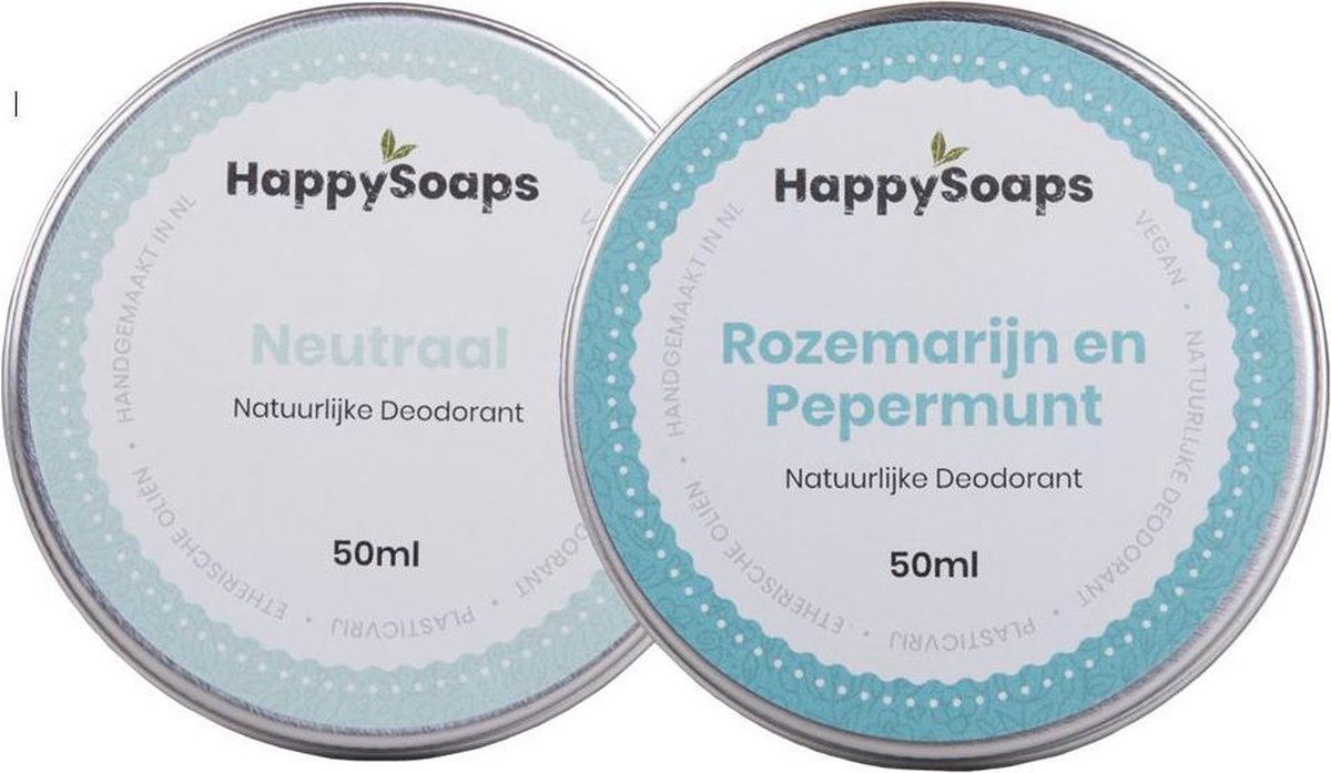SET HappySoaps Deodorant NEUTRAAL & ROZEMARIJN EN PEPERMUNT|Natuurlijk