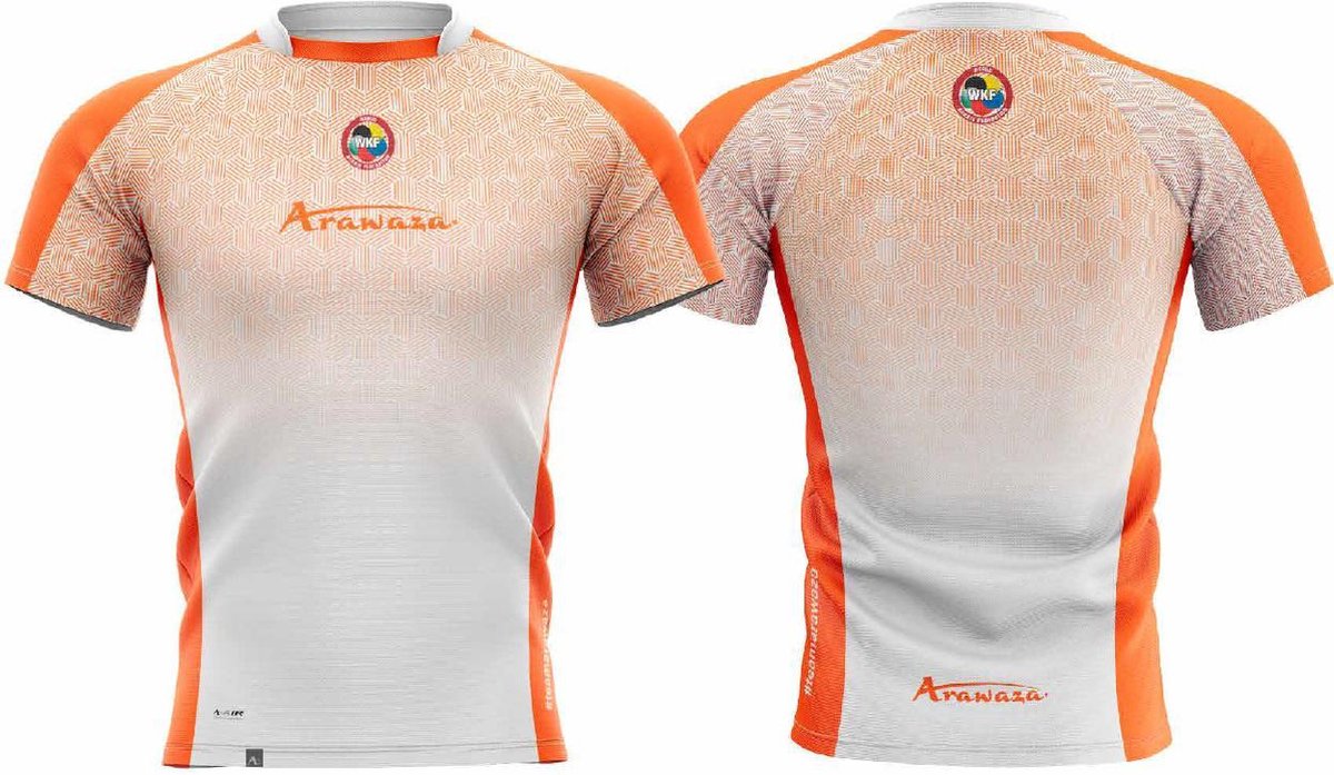 T-shirt Arawaza | dry-fit | wit-oranje - Product Kleur: Oranje Wit / Product Maat: XXS