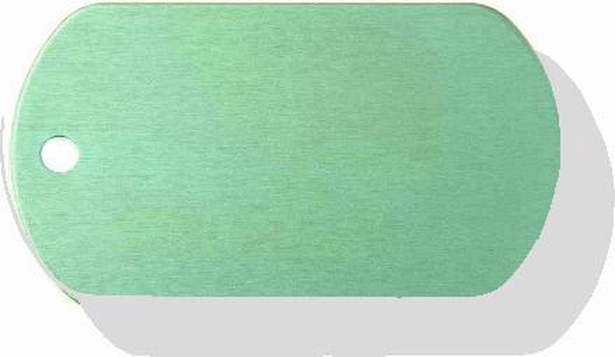 Hondenpenning Militair ID-label groen - military tag | 2 zijden graveren | 40x28 mm