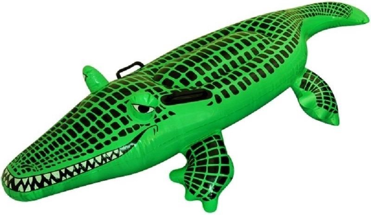 Opblaasbare krokodil 150 cm zwembad speelgoed - Buitenspeelgoed waterspeelgoed - Opblaasdieren decoraties