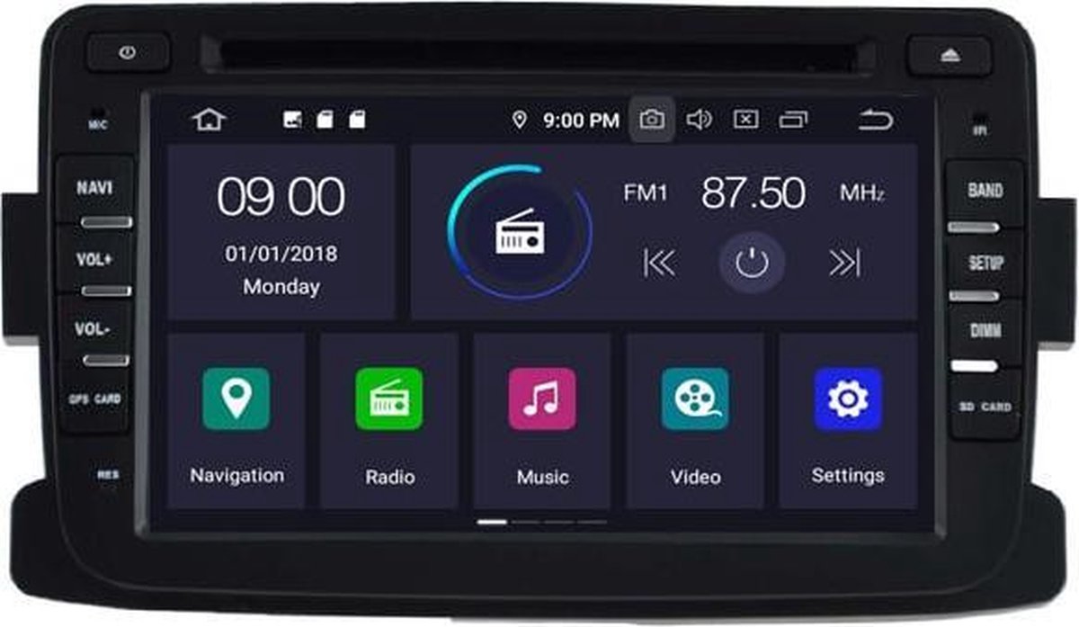 RV5787 Android 9.0 Navigatie Renault duster/captur dvd carkit dab+