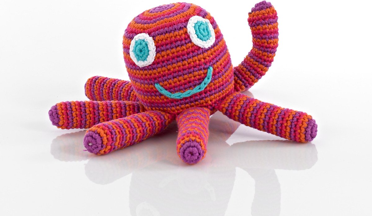 Pebble rammelaar - Octopus  - roze