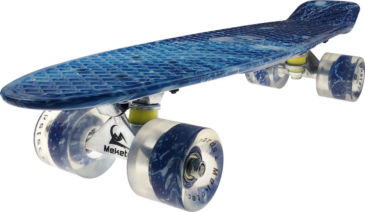 2Cycle Skateboard - LED Wielen - 22.5 inch - Blauw Print