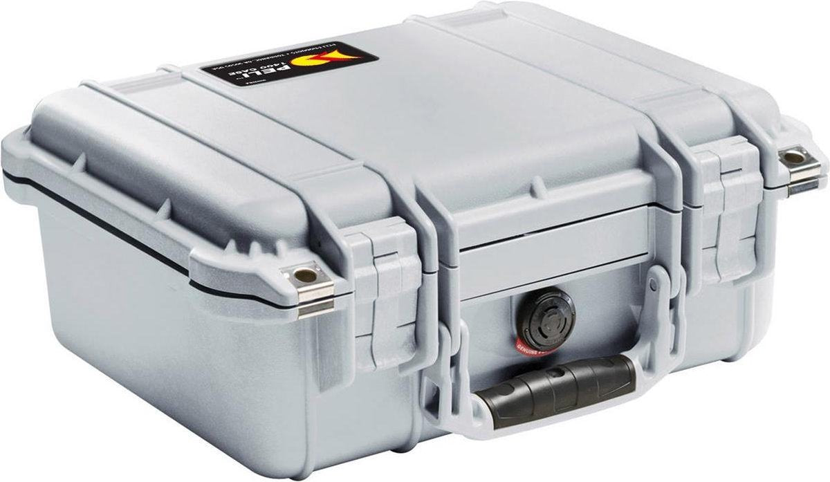 Peli 1400 Waterdichte Camerakoffer Zilver met Foam Interieur