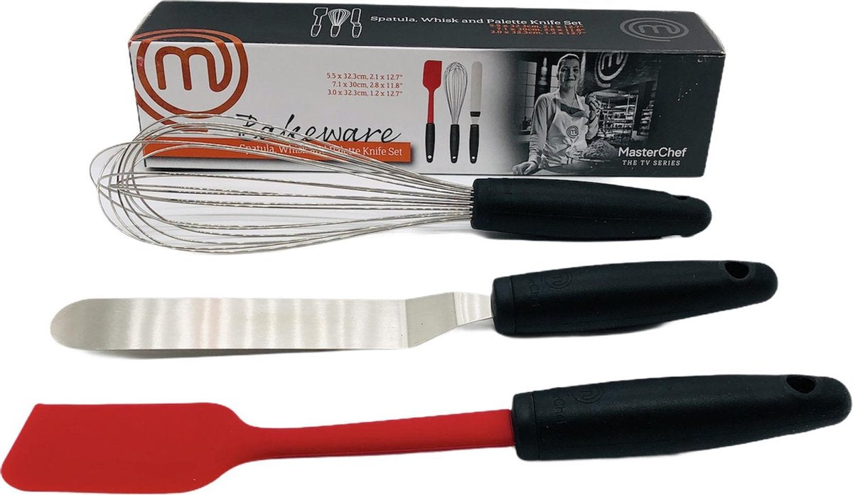 MasterChef bakset - Patisserieset - 3 Delig - Spatel - Garde en Glazuurspatel
