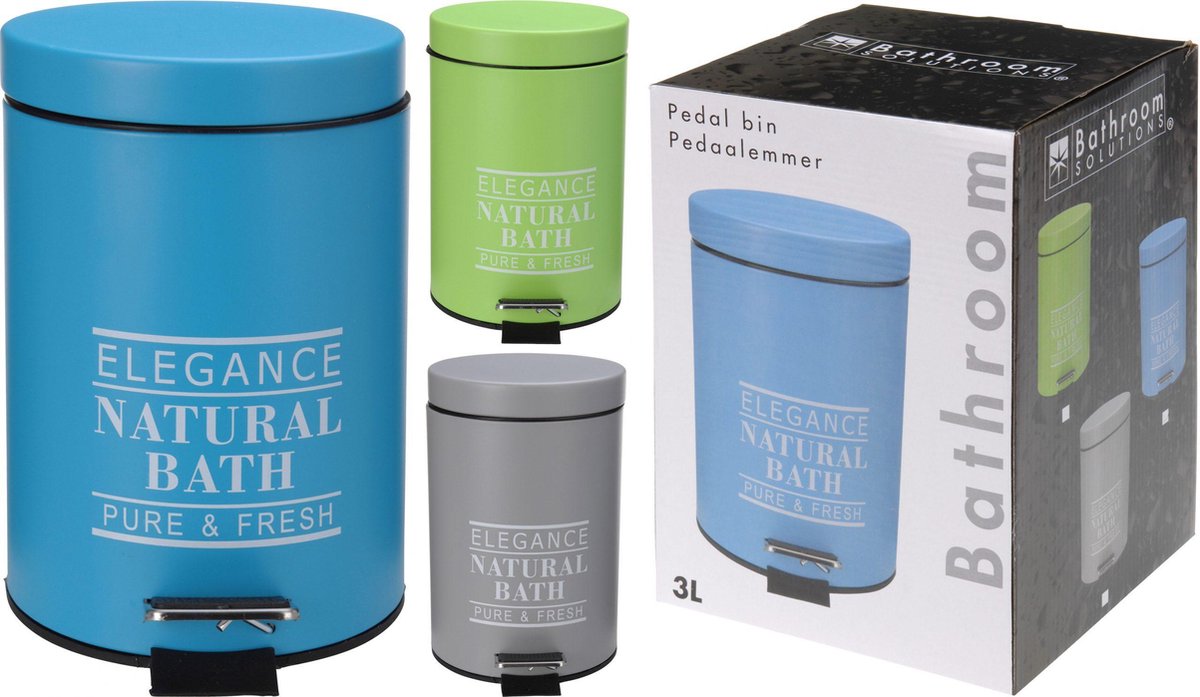 RVS Prullenbak 3 liter - Pedaalemmer voor badkamer