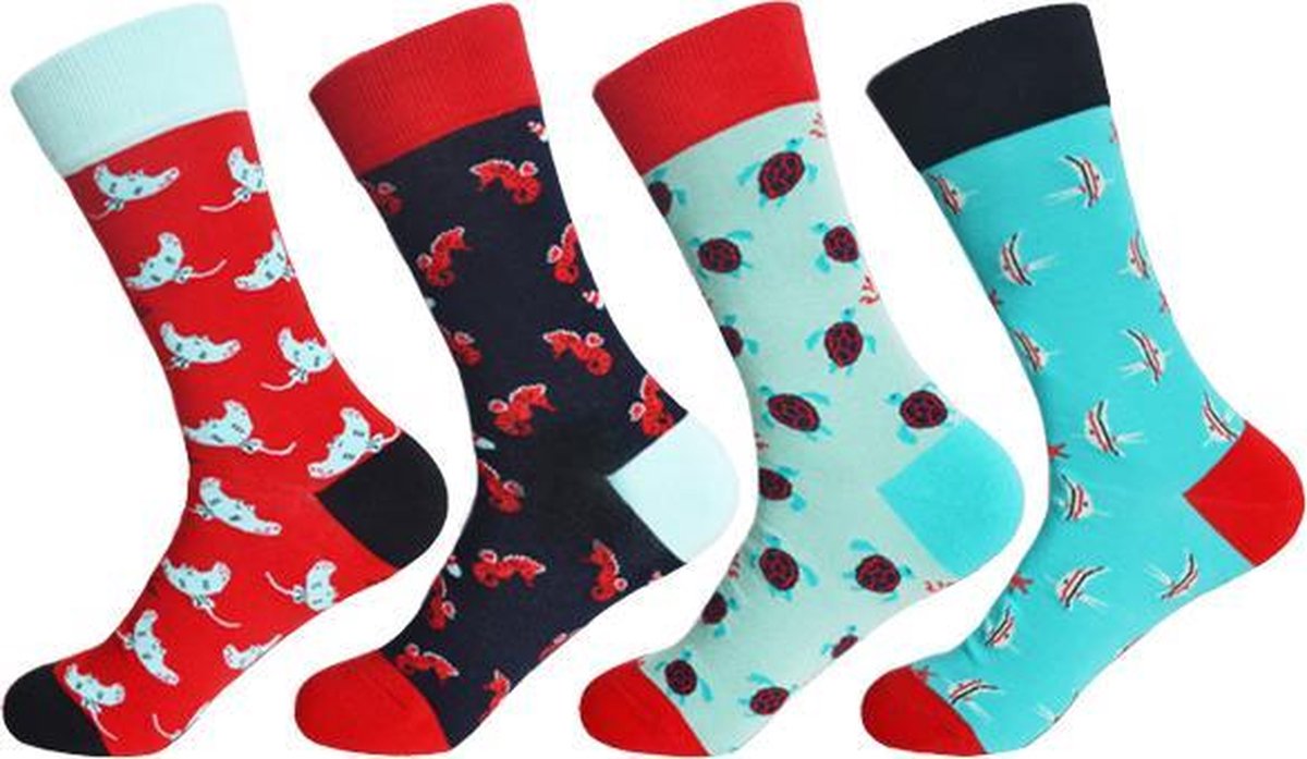 Unisex Sokken - Animal Mix - 4 Paar - Maat 41-46