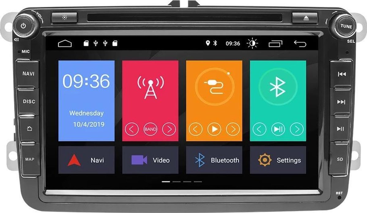 Ingebouwde CarPlay! Volkswagen Seat Skoda DVD SPELER Android 10 navigatie 8inch 2+16GB Amarok Beetle Golf Polo Passat Caddy Eos Scirocco Tiguan Touran Transporter Jetta Leon Altea Toledo Octavia Superb Fabia Yeti Roomster