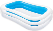 Zwembad rechthoek afm. 262x175x56cm 3ringen opblaasbaar kleur blauw