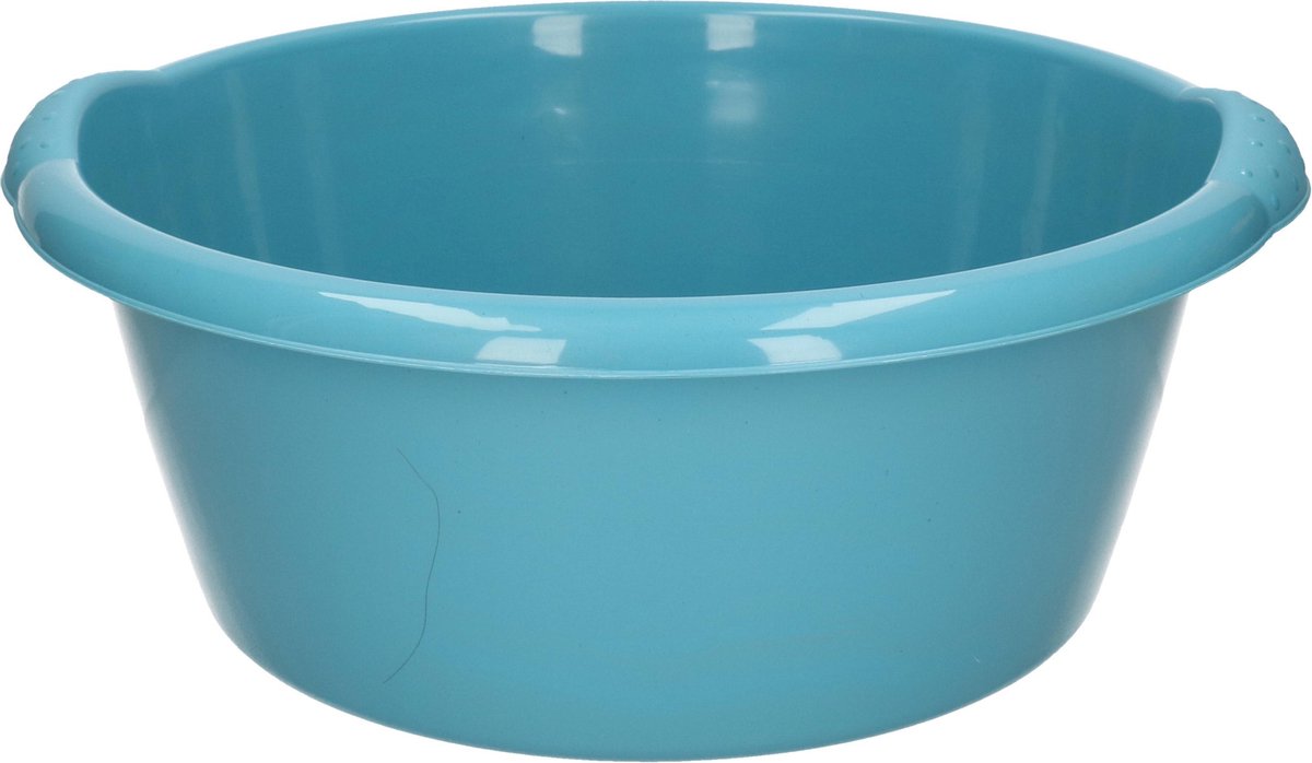 Turquoise blauwe afwasbak/afwasteil rond 10 liter 38 cm - Afwassen - Schoonmaken