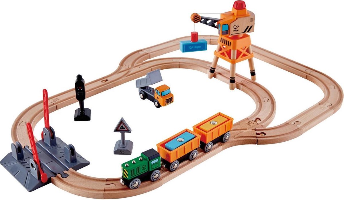 Hape Treinset Magneetkraan 34-delig