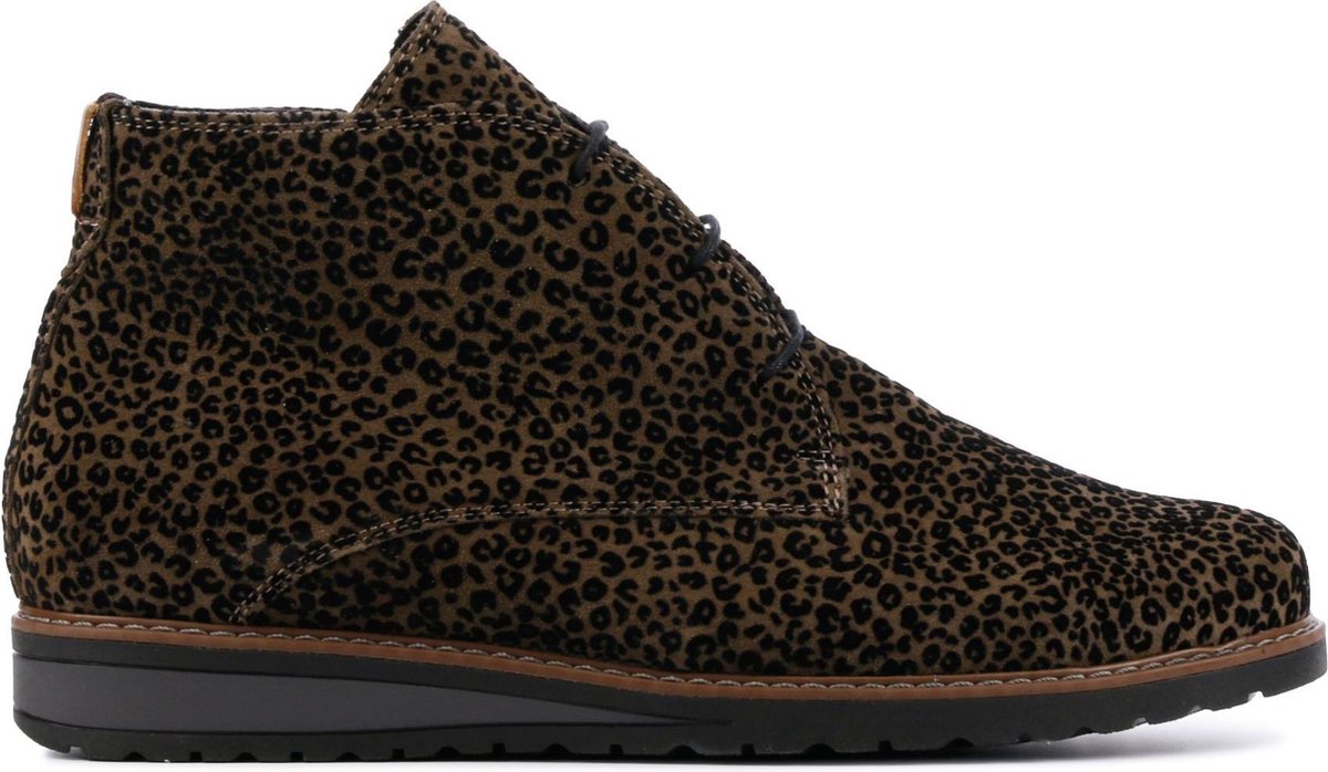 Waldlaufer Vrouwen Suède Luipaardprint Veterschoenen / Damesschoenen   379808 - Taupe - Maat 38.5