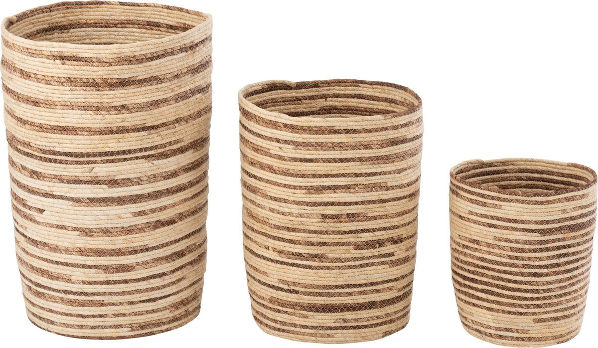 J-Line Set Van 3 Manden Maïs Beige/Bruin