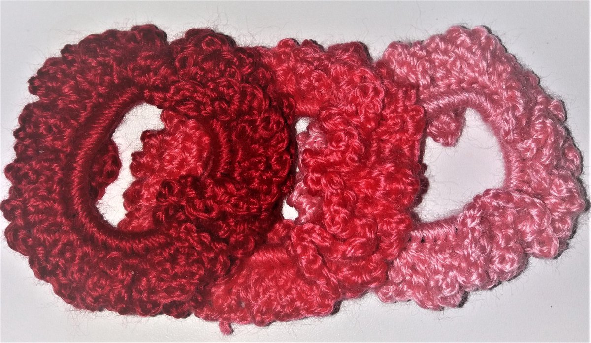 Set van 3 crunchies rood/roze
