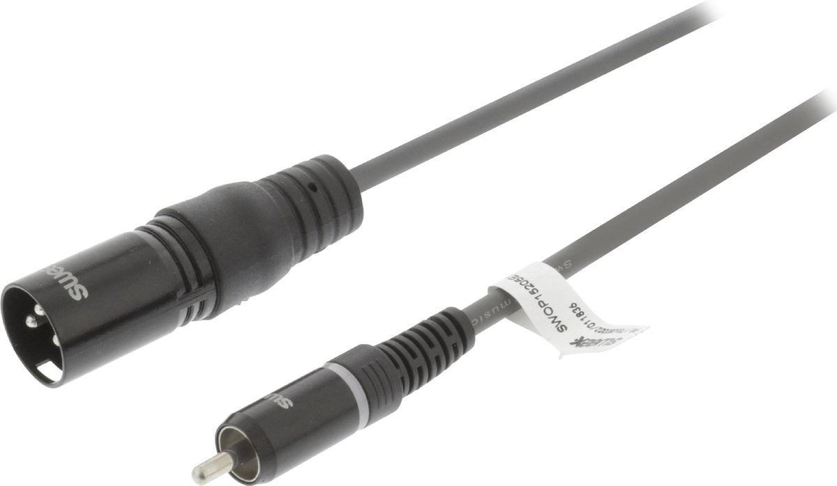 Sweex 1x XLR (m) - 1x RCA (m) audiokabel - 5 meter
