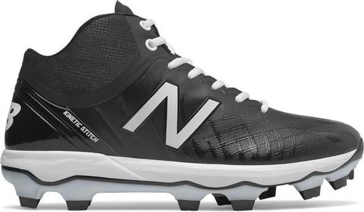 New Balance PM4040K5 Mid Hoog Kunststof Honkbal Softbal Schoenen - Black/White - US 10
