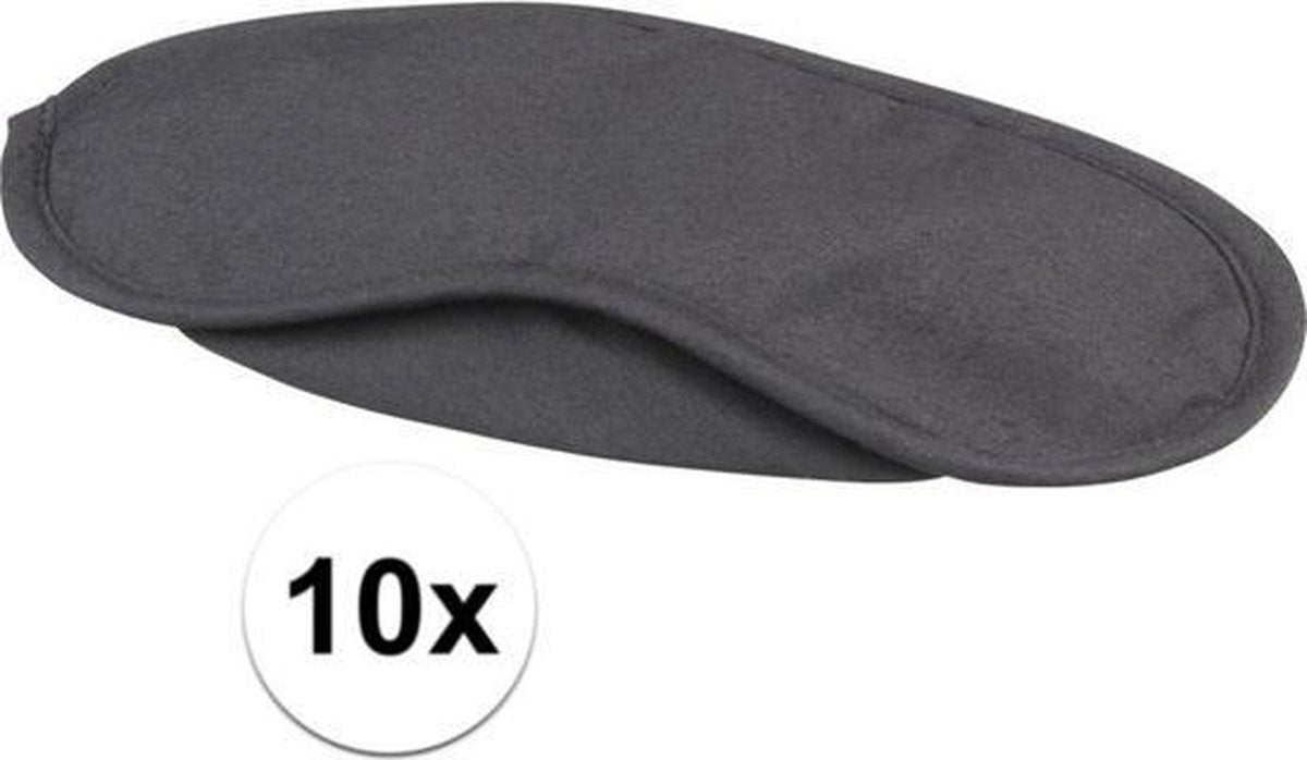 10x Zwarte verduisterend oogmaskers met 2 banden - Slaapmaskers/Reismaskers - Handig voor op reis/vakantie
