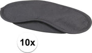 10x Zwarte verduisterend oogmaskers met 2 banden - Slaapmaskers/Reismaskers - Handig voor op reis/vakantie
