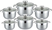 Edënbërg Classic Line - RVS Luxe Pannenset 12 delig - 9-Laags Bodem!