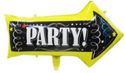 Folie ballon als pijl met tekst erop party 50*82 cm