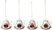 Theepot Vogelvoederhuisje - Wit - 18 cm x 16 cm x 14 cm- 3 stuks