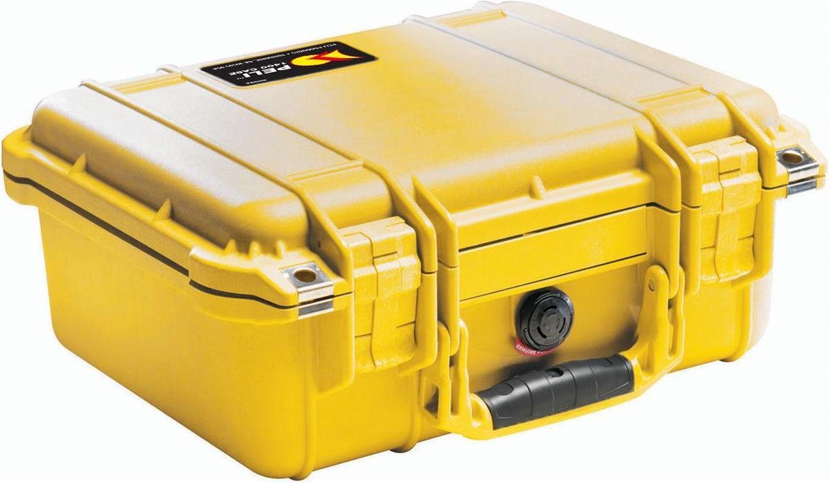 Peli 1400 Waterdichte Camerakoffer Geel met Foam Interieur