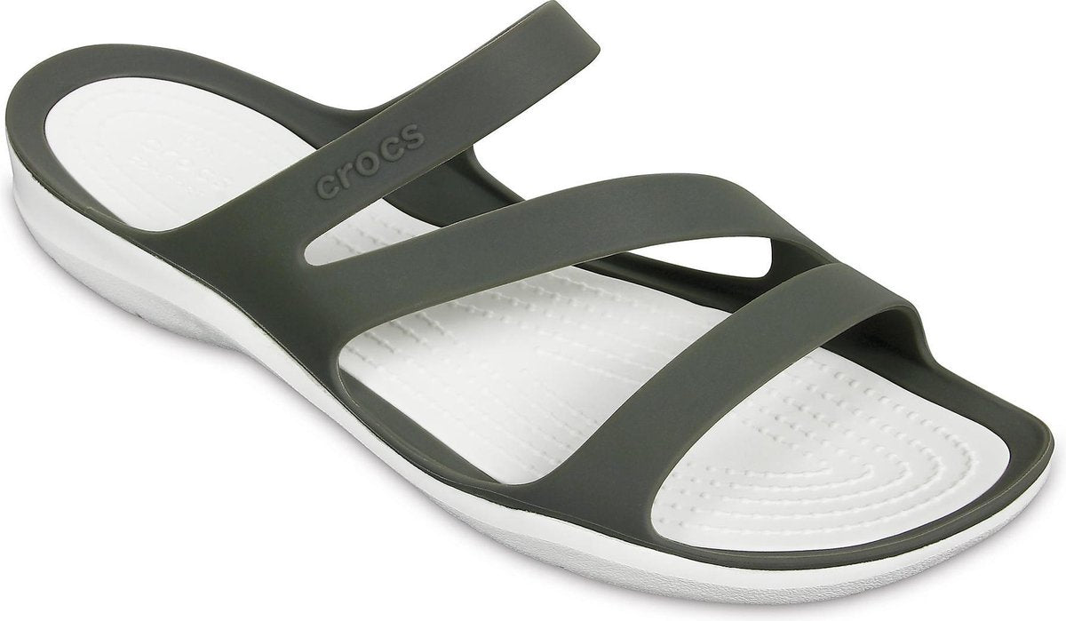 Crocs Swiftwater Slippers - Maat 41 - Vrouwen - groen/beige Maat 41-42