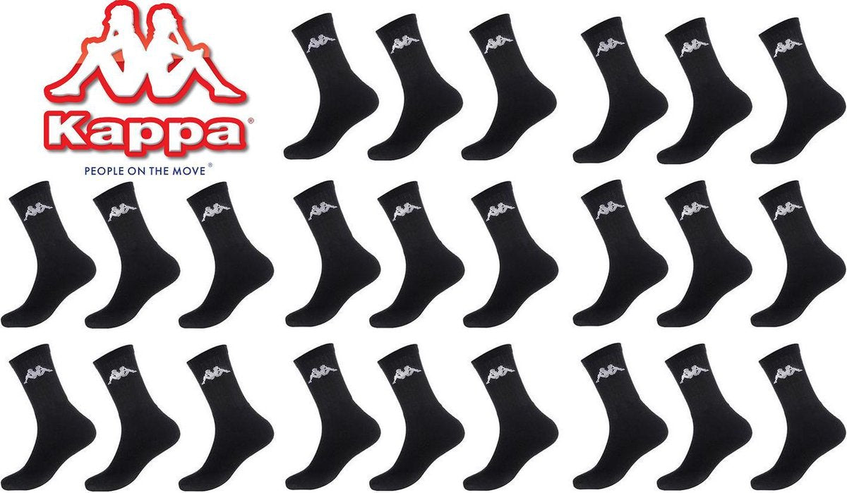 Kappa zwarte sport sokken mega multipack 12 paar maat 39/42