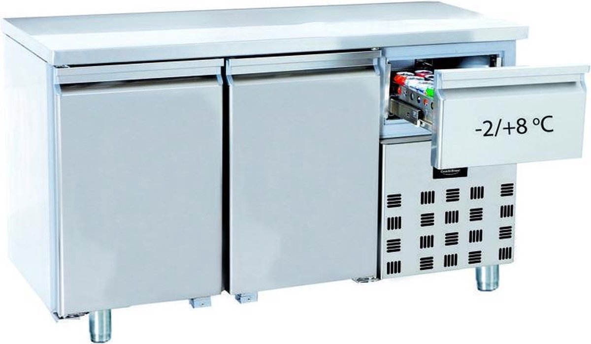 Professionele Koelwerkbank extra lade | 2 Deuren | Pro Line | RVS | Combisteel | 7489.5160 | Horeca