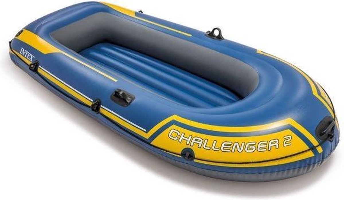 Intex Challenger 2 Opblaasboot - 2-Persoons - Blauw/Geel