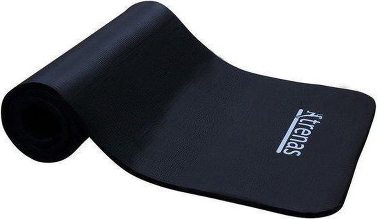 Trenas Fitnessmat - 190 cm lang x 60 cm breed x 1.5 cm dik - Zwart