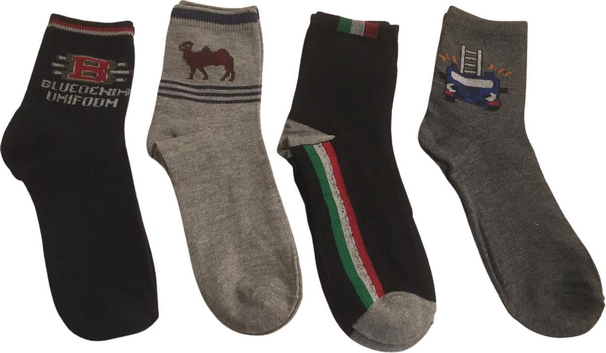 Hoogwaardige Kinder Sokken / Kinder Happy Socks | Set Van 4 - 10-12 Jaar