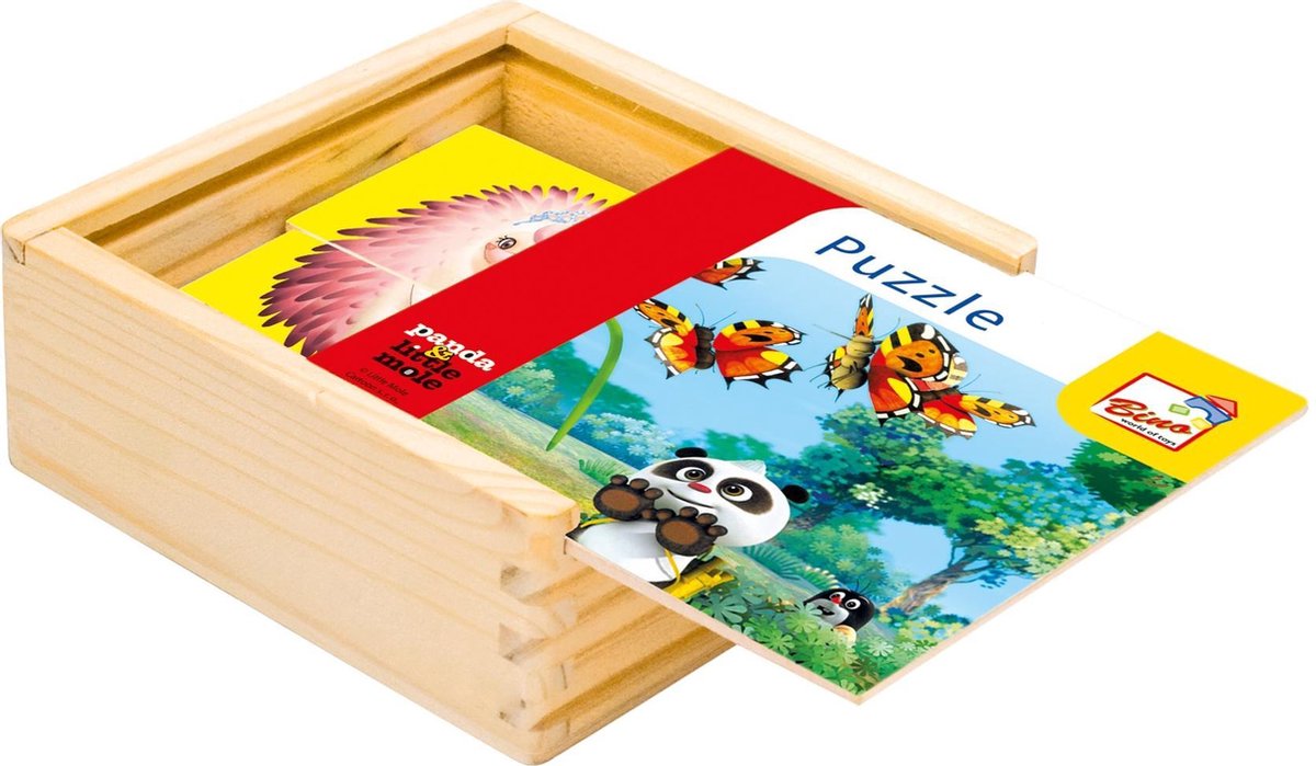 Bino Legpuzzel Little Mole & Panda Junior 13 Cm Hout 17-delig