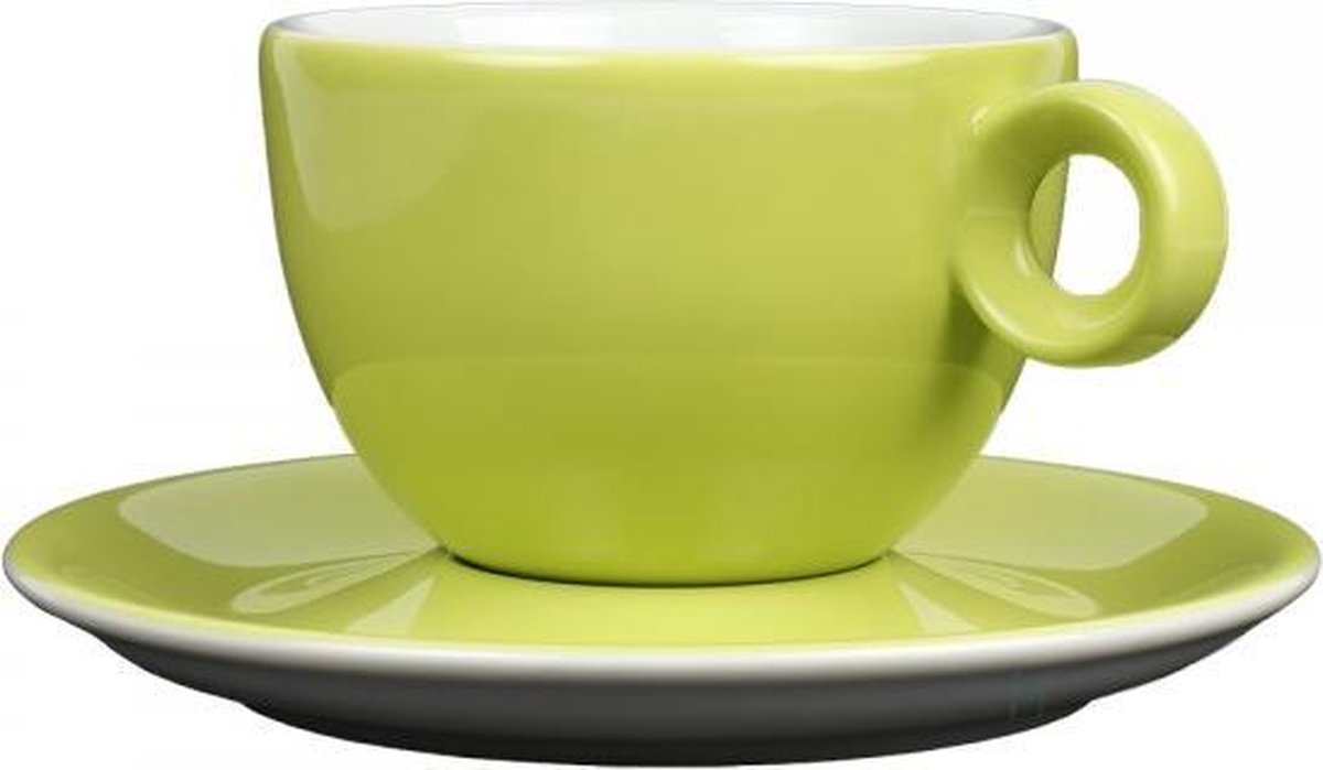 Cappuccinokopje met schotel - 200ml - Mosterdman - Groen