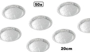50x Aluminium ronde schaal 20cm - BBQ bakken thema feest festival koken appeltaart taart
