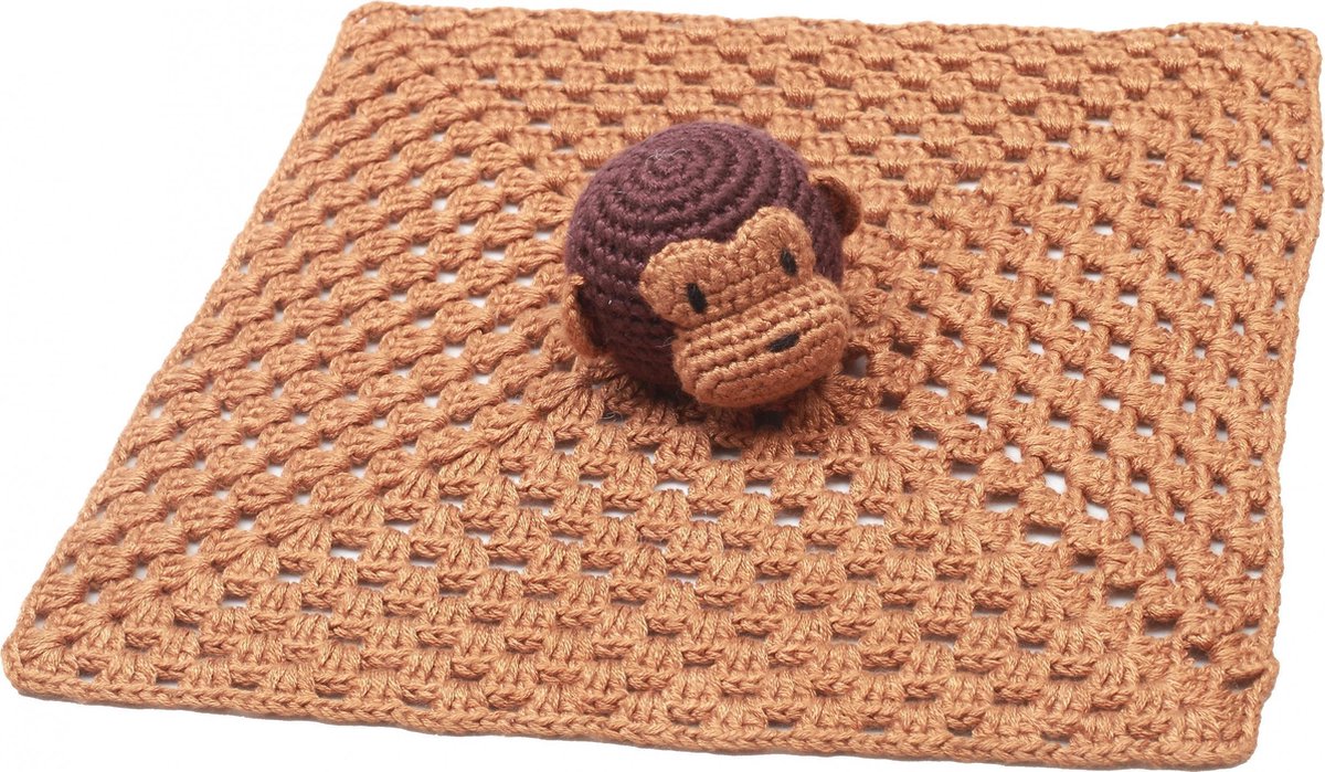 Naturezoo Knuffeldoekje Aap Gehaakt 10 Cm Bruin