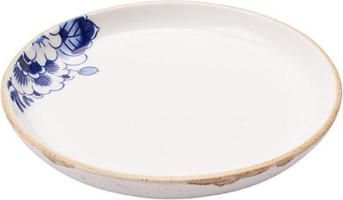 Heinen - Blauw Bloesem - Gebakbordje 16cm h2cm