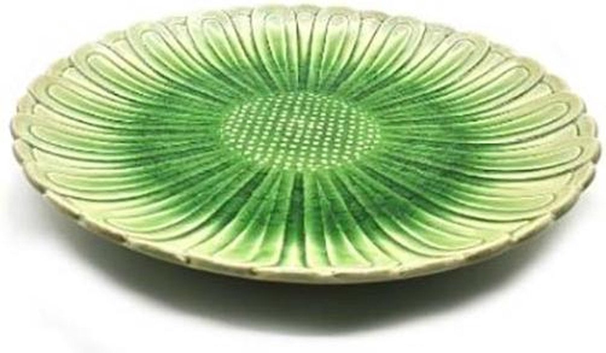 Presenteerschaal - Bord- Bloemvormige schaal - Handgemaakt en geschilderd - Groen 20 cm (2 stuks)