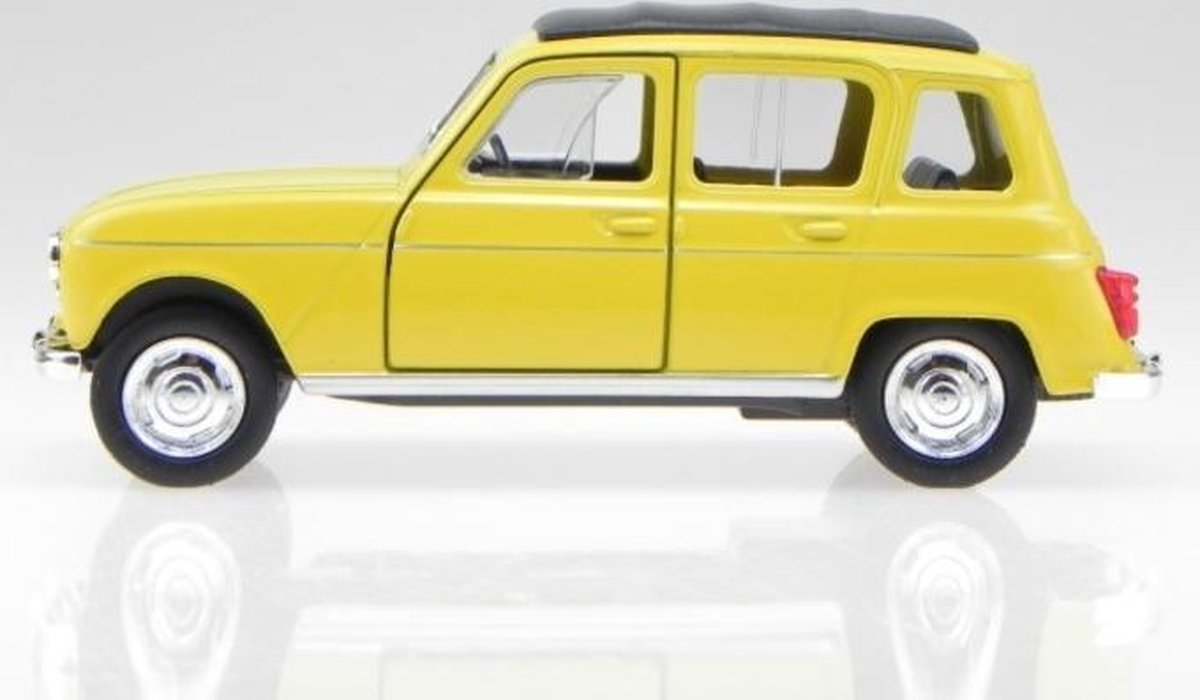Renault 4 Geel 1/34 Welly - Modelauto - Schaalmodel - Miniatuurauto - Model auto