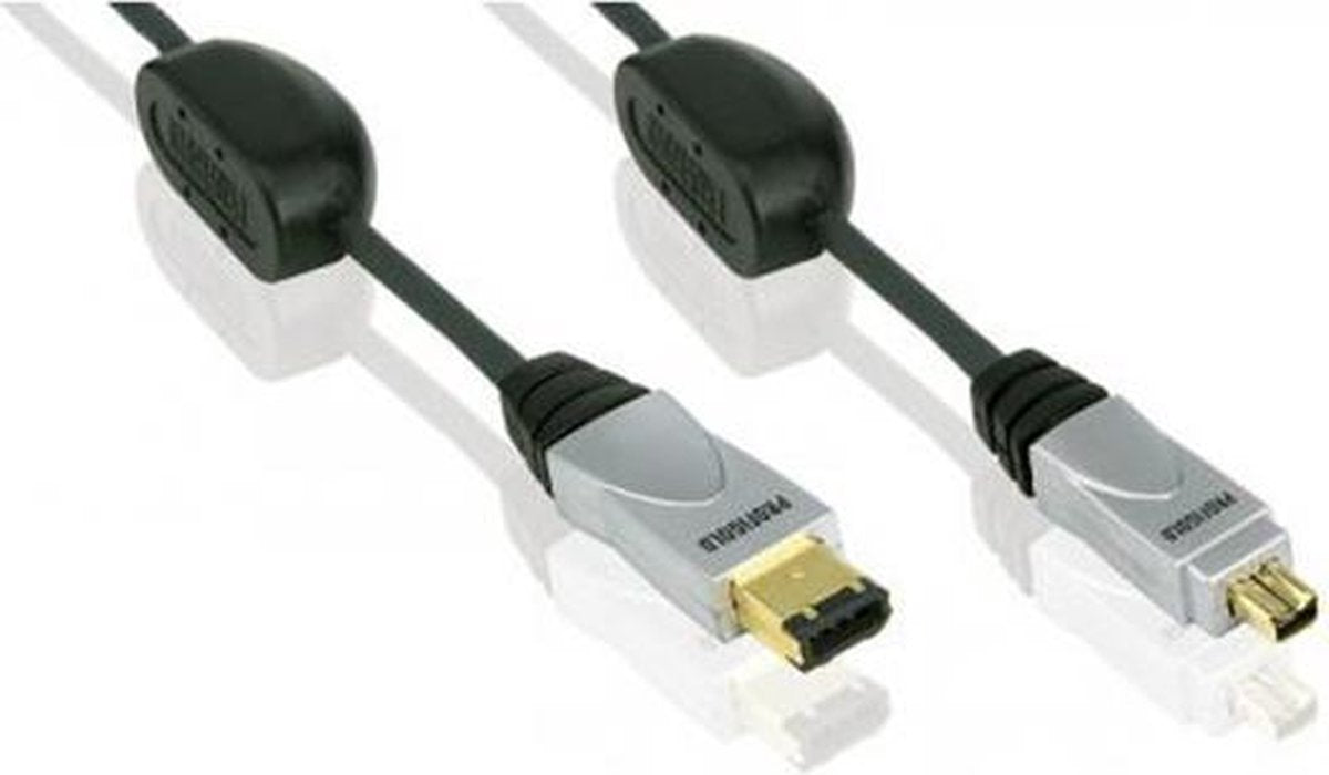 Profigold Firewire Kabel – Professioneel 4 pin – 6 pin 1.5 meter – 24k gold PGM6202