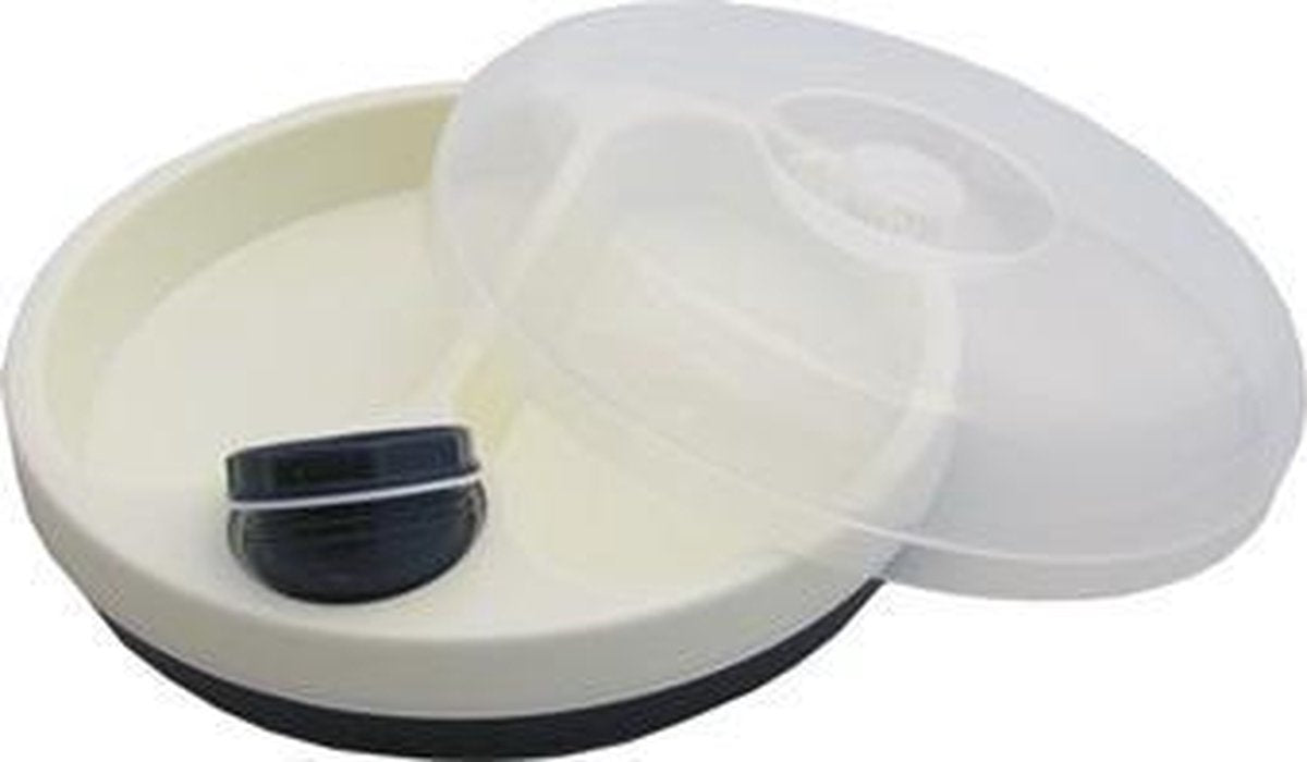 Adhome Warmhoudbord 22 cm  met transparant deksel - antislip microgolfbestendig