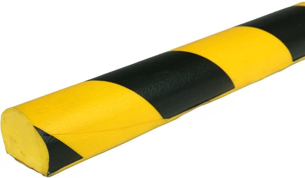 PRS stootrand vlakprofiel model 3 – geel-zwart – 1 meter Geel & Zwart 35 mm x 1 m (stuk) x 32 mm