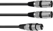 XLR Adapterkabel [1x XLR-bus 3-polig - 2x XLR-stekker 3-polig] 0.50 m Zwart Omnitronic