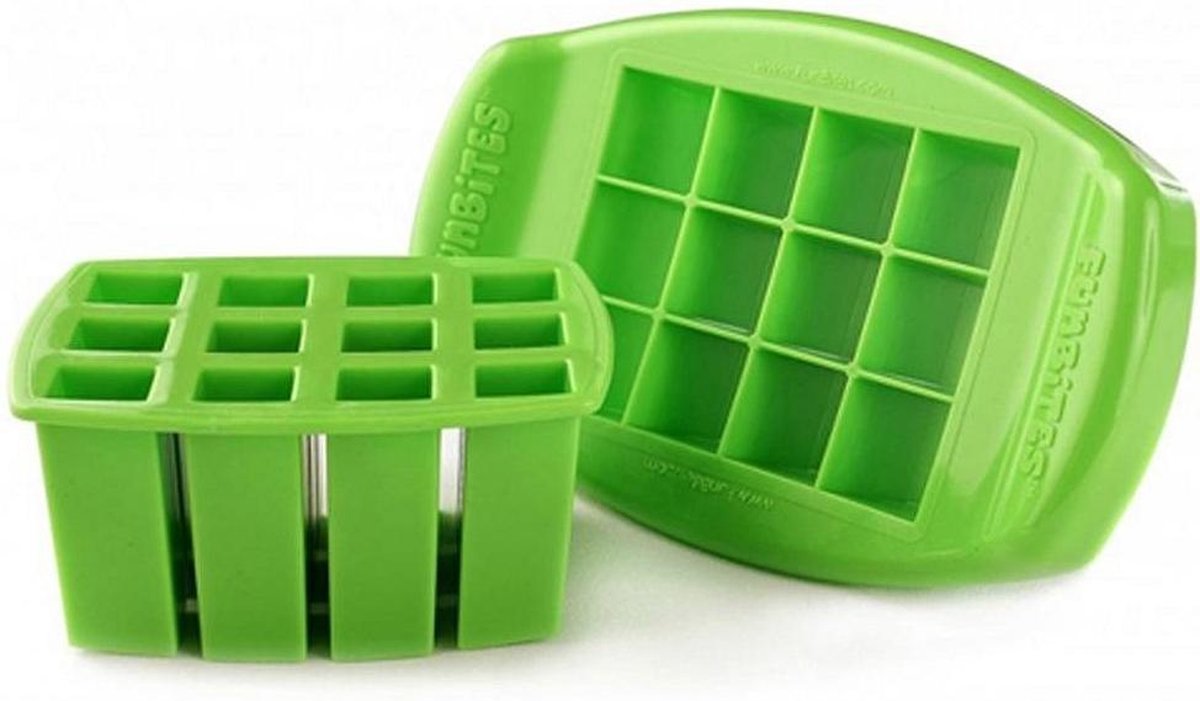 Funbites Groene Vierkantjes Fruitsnijder – 16x15cm | Voor het Snijden van Fruit in Hapklare Stukjes