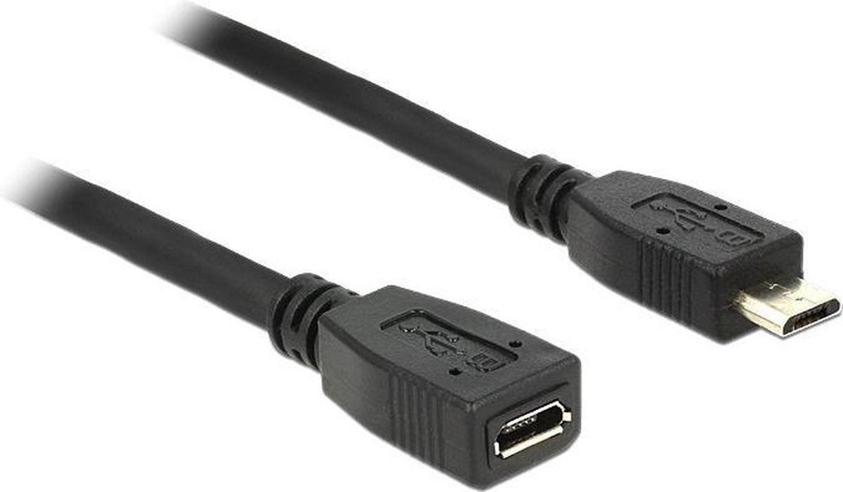 USB Verl. Delock Micro-B - Micro-B St/Bu 0.50m zw